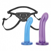 Страпон унисекс Beginners Strap-On с 2 насадками - 15 и 13 см. - Lux Fetish - купить с доставкой в Волгодонске