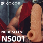 Телесная открытая насадка-реалистик с подхватом мошонки Nude Sleeve S - 10 см. - KOKOS - в Волгодонске купить с доставкой