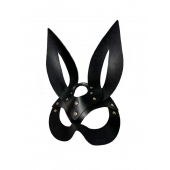 Черная кожаная маска зайки Miss Bunny - БДСМ Арсенал - купить с доставкой в Волгодонске