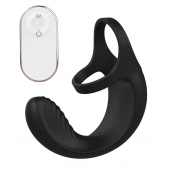 Черный анальный стимулятор с эрекционными кольцами Remote Couple Teaser - Dream Toys - в Волгодонске купить с доставкой