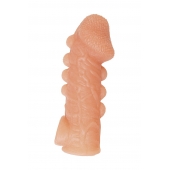 Телесная закрытая насадка с шишечками Cock Sleeve Size M - 15,6 см. - KOKOS - в Волгодонске купить с доставкой