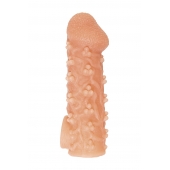 Телесная закрытая насадка с пучками шишечек Cock Sleeve Size L - 17,6 см. - KOKOS - в Волгодонске купить с доставкой