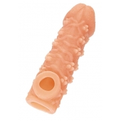 Телесная закрытая насадка с пучками шишечек Cock Sleeve Size L - 17,6 см. - KOKOS - в Волгодонске купить с доставкой