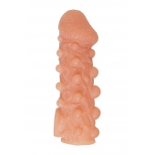 Телесная закрытая насадка с шариками Cock Sleeve Size S - 13,8 см. - KOKOS - в Волгодонске купить с доставкой