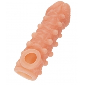 Телесная закрытая насадка с шариками Cock Sleeve Size L - 17,6 см. - KOKOS - в Волгодонске купить с доставкой