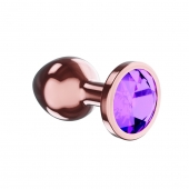 Пробка цвета розового золота с фиолетовым кристаллом Diamond Amethyst Shine S - 7,2 см. - Lola Games - купить с доставкой в Волгодонске