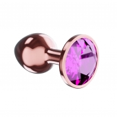 Пробка цвета розового золота с лиловым кристаллом Diamond Quartz Shine L - 8,3 см. - Lola Games - купить с доставкой в Волгодонске