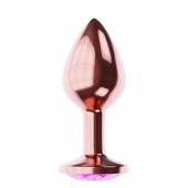 Пробка цвета розового золота с лиловым кристаллом Diamond Quartz Shine L - 8,3 см. - Lola Games - купить с доставкой в Волгодонске
