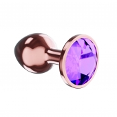 Пробка цвета розового золота с фиолетовым кристаллом Diamond Amethyst Shine L - 8,3 см. - Lola Games - купить с доставкой в Волгодонске