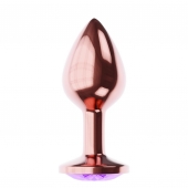 Пробка цвета розового золота с фиолетовым кристаллом Diamond Amethyst Shine L - 8,3 см. - Lola Games - купить с доставкой в Волгодонске