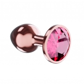 Пробка цвета розового золота с малиновым кристаллом Diamond Ruby Shine L - 8,3 см. - Lola Games - купить с доставкой в Волгодонске