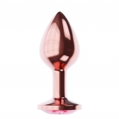Пробка цвета розового золота с малиновым кристаллом Diamond Ruby Shine L - 8,3 см. - Lola Games - купить с доставкой в Волгодонске