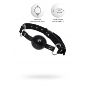 Черный кляп-шар на кожаных ремешках Anonymo - ToyFa - купить с доставкой в Волгодонске