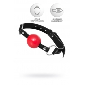 Красный кляп-шар на черных ремешках Anonymo - ToyFa - купить с доставкой в Волгодонске