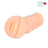 Телесный мастурбатор-вагина с комплектом эрекционных колец - Bior toys - в Волгодонске купить с доставкой