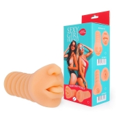Телесный мастурбатор-ротик с высунутым язычком - Bior toys - в Волгодонске купить с доставкой