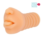 Телесный мастурбатор-ротик с высунутым язычком - Bior toys - в Волгодонске купить с доставкой