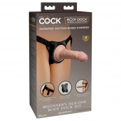 Страпон с телесной насадкой на присоске Beginner s Silicone Body Dock Kit - 14 см. - Pipedream - купить с доставкой в Волгодонске