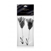Зажимы для сосков с черными перьями Sweet Caress Feather Nipple Clumps - Sweet Caress - купить с доставкой в Волгодонске