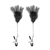 Зажимы для сосков с черными перьями Sweet Caress Feather Nipple Clumps - Sweet Caress - купить с доставкой в Волгодонске