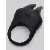 Черное эрекционное виброкольцо Sensation Rechargeable Vibrating Rabbit Love Ring - Fifty Shades of Grey - в Волгодонске купить с доставкой