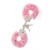 Металлические наручники с розовой меховой опушкой METAL HANDCUFF WITH PLUSH PINK - Dream Toys - купить с доставкой в Волгодонске