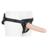 Пустотелый страпон Harness CLASSIC с бандажом - 19,5 см. - LOVETOY (А-Полимер) - купить с доставкой в Волгодонске
