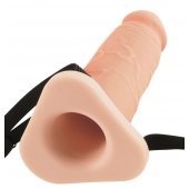 Телесный реалистичный фаллоимитатор с полостью Silicone Hollow Extension - 20 см. - Pipedream - купить с доставкой в Волгодонске