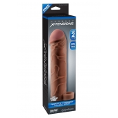 Коричневая насадка с кольцом Perfect 2 Extension with Ball Strap - 19 см. - Pipedream - в Волгодонске купить с доставкой