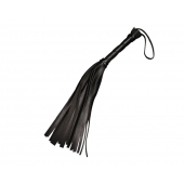 Чёрная кожаная плеть с 22 хвостами - 40 см. - Sitabella - купить с доставкой в Волгодонске