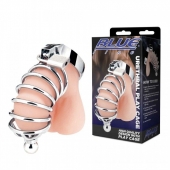 Серебристая клетка для члена Urethral Play Cage - BlueLine - купить с доставкой в Волгодонске
