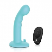 Голубая изогнутая насадка 6in Remote Control Ripple P-Spot G-Spot на черных трусиках - 16 см. - Pegasus - купить с доставкой в Волгодонске