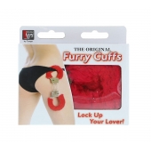 Металлические наручники с красной меховой опушкой METAL HANDCUFF WITH PLUSH RED - Dream Toys - купить с доставкой в Волгодонске