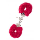 Металлические наручники с красной меховой опушкой METAL HANDCUFF WITH PLUSH RED - Dream Toys - купить с доставкой в Волгодонске