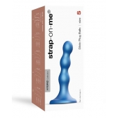 Голубая насадка Strap-On-Me Dildo Plug Balls size S - Strap-on-me - купить с доставкой в Волгодонске