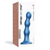 Голубая насадка Strap-On-Me Dildo Plug Balls size L - Strap-on-me - купить с доставкой в Волгодонске