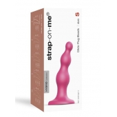 Розовая насадка Strap-On-Me Dildo Plug Beads size S - Strap-on-me - купить с доставкой в Волгодонске