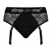Черные трусики для насадок Diva Lingerie Harness - size L - Strap-on-me - купить с доставкой в Волгодонске