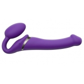 Фиолетовый безремневой вибрострапон Vibrating Bendable Strap-On - size L - Strap-on-me - купить с доставкой в Волгодонске