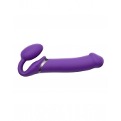 Фиолетовый безремневой вибрострапон Silicone Bendable Strap-On - size XL - Strap-on-me - купить с доставкой в Волгодонске