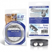 Кольцо на пенис SNAP COCK RING из искусственной кожи на клепках - BlueLine - в Волгодонске купить с доставкой