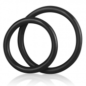 Набор из двух черных силиконовых колец разного диаметра SILICONE COCK RING SET - BlueLine - в Волгодонске купить с доставкой