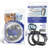 Двойное кольцо выносливости на пенис DUAL STAMINA RING - BlueLine - в Волгодонске купить с доставкой