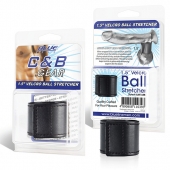 Хомут-утяжка для мошонки из искусственной кожи на липучке VELCRO BALL STRETCHER- 4 см. - BlueLine - в Волгодонске купить с доставкой