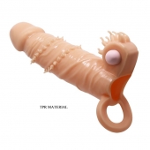 Телесная удлиняющая вибронасадка Penis Sleeve Connor - 17 см. - Baile - в Волгодонске купить с доставкой