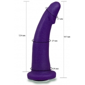 Фиолетовая гладкая изогнутая насадка-плаг - 14,7 см. - LOVETOY (А-Полимер) - купить с доставкой в Волгодонске