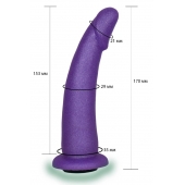 Фиолетовая гладкая изогнутая насадка-плаг - 17 см. - LOVETOY (А-Полимер) - купить с доставкой в Волгодонске