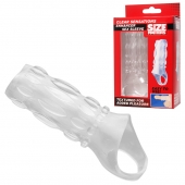 Насадка на пенис с кольцом для мошонки Clear Sensations Enhancer Sex Sleeve - 11,5 см. - XR Brands - в Волгодонске купить с доставкой