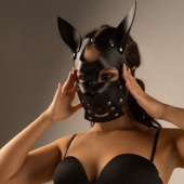 Черная маска  Собака  с ушками - Crazy Handmade - купить с доставкой в Волгодонске