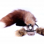 Игровой комплект: серебристая анальная пробка с пушистым хвостом и ободок-ушки - Crazy Handmade - купить с доставкой в Волгодонске